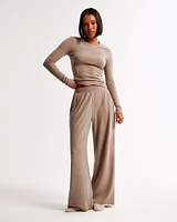Lounge Cotton-Modal Wide Leg Pant