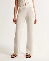 Crochet-Style Wide Leg Pant