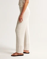 Crochet-Style Wide Leg Pant