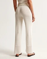 Crochet-Style Wide Leg Pant