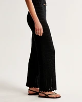 Crochet-Style Wide Leg Pant