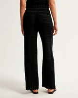 Crochet-Style Wide Leg Pant