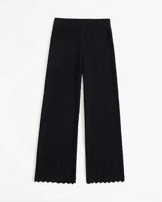 Crochet-Style Wide Leg Pant