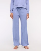 Lounge Rib Mid Rise Wide Leg Sweatpant