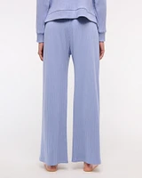 Lounge Rib Mid Rise Wide Leg Sweatpant