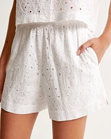 Schiffli Embroidered Pull-On Short