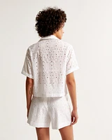Schiffli Embroidered Pull-On Short