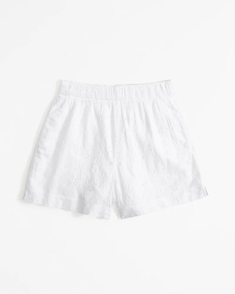 Schiffli Embroidered Pull-On Short