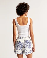 Linen-Blend Pull-On Short