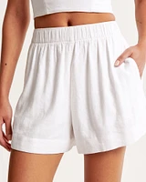 Linen-Blend Pull-On Short