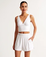 Linen-Blend Pull-On Short