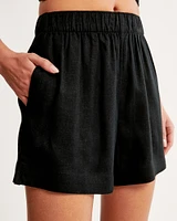 Linen-Blend Pull-On Short