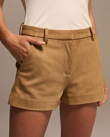 Mid Rise Vegan Suede Short