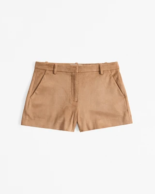 Mid Rise Vegan Suede Short