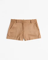 Mid Rise Vegan Suede Short