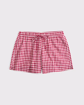 Mid Rise Linen-Blend Pull-On Short