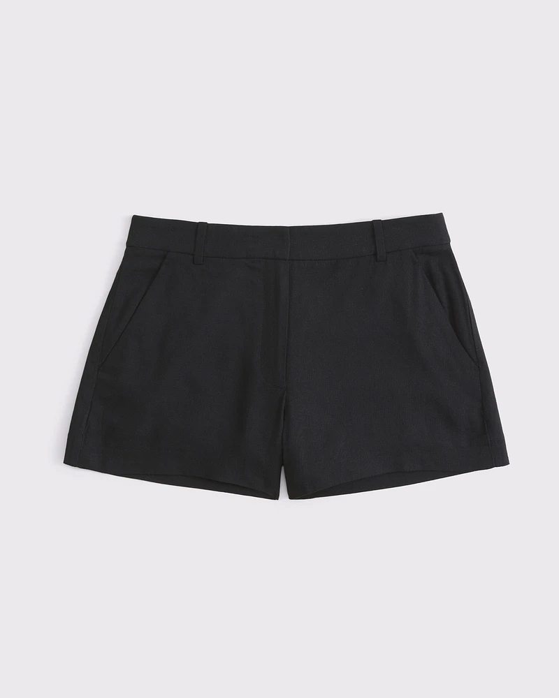 Curve Love A&F Sloane Tailored Linen-Blend Short