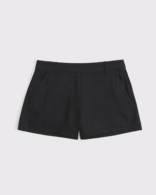 Curve Love A&F Sloane Tailored Linen-Blend Short
