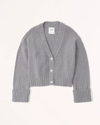 Cotton-Blend Seed Stitch Cardigan