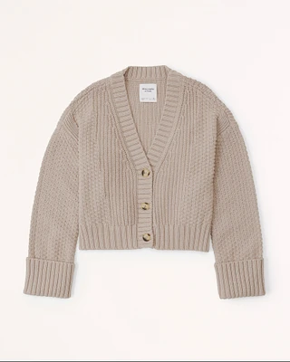 Cotton-Blend Seed Stitch Cardigan