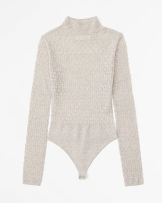 Merino Wool-Blend Pointelle Bodysuit