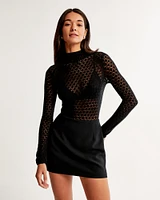 Merino Wool-Blend Pointelle Bodysuit