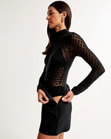 Merino Wool-Blend Pointelle Bodysuit