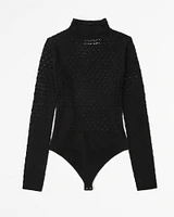 Merino Wool-Blend Pointelle Bodysuit