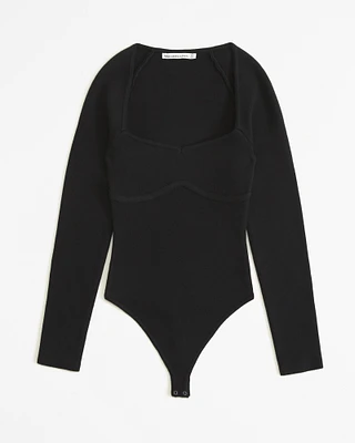 Long-Sleeve Sweetheart Sweater Bodysuit