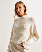 Intarsia Mockneck Dolman Sweater