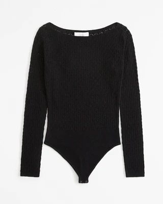 Merino Wool-Blend Slash Bodysuit