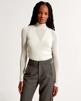 Sheer Mockneck Sweater