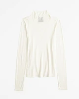 Sheer Mockneck Sweater