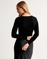 Long-Sleeve V-Neck Sweater Bodysuit