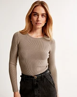 Long-Sleeve Ottoman Crew Top