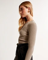 Long-Sleeve Ottoman Crew Top