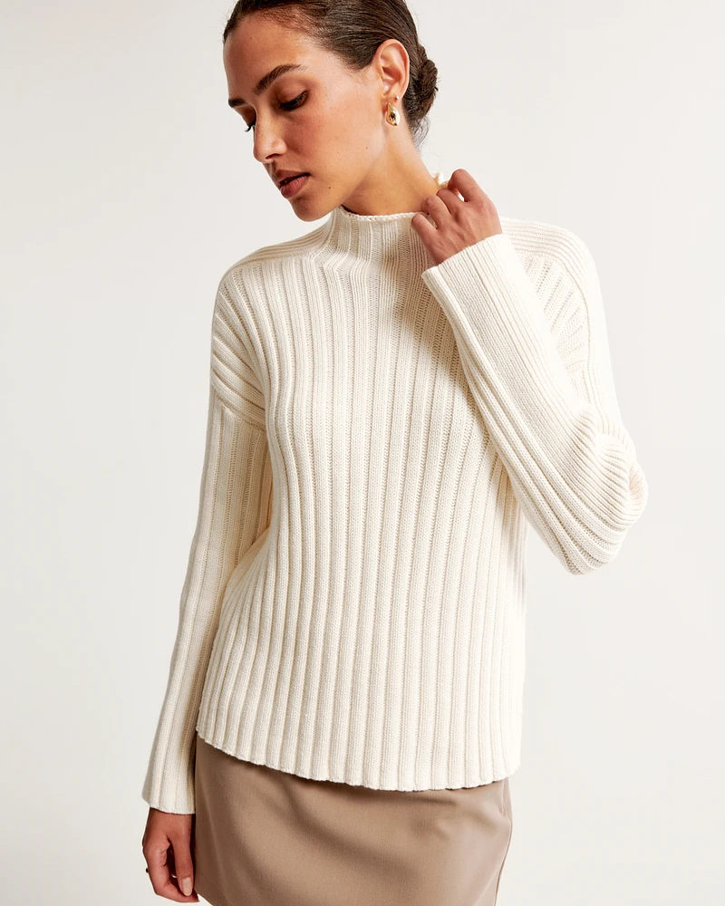 Ribbed Mockneck Sweater