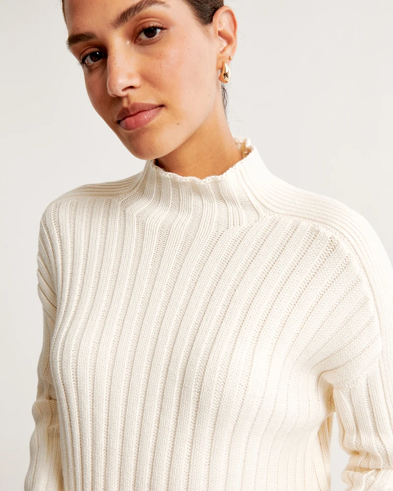 Ribbed Mockneck Sweater