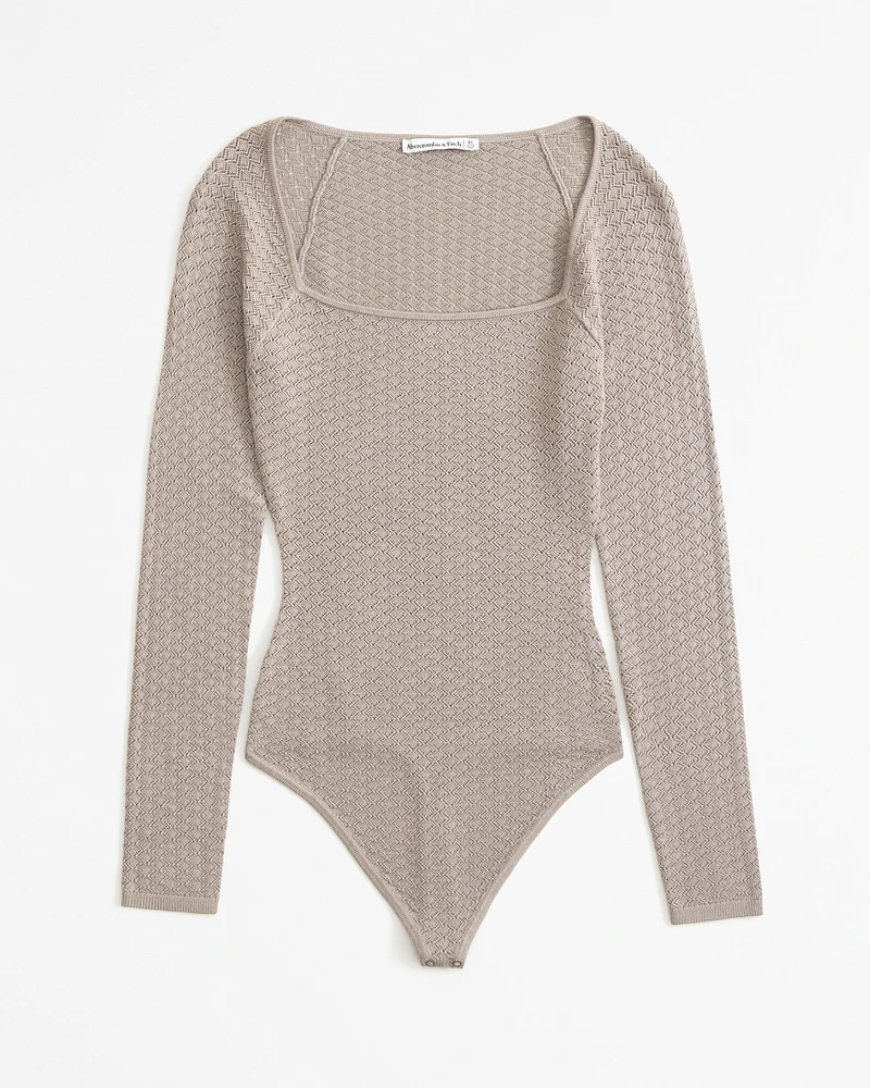 Pointelle Squareneck Bodysuit