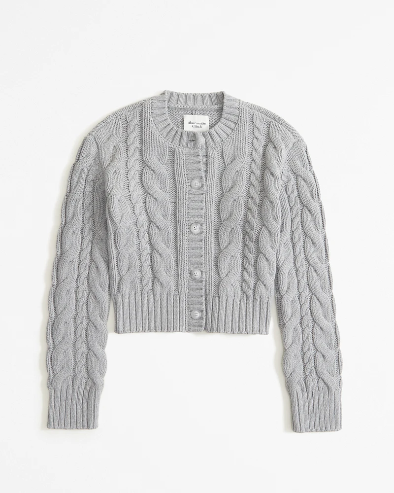 Cable Short Cardigan