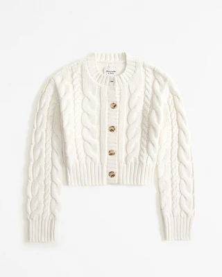 Cable Short Cardigan