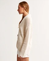 Mesh Stitch Non-Closure Cardigan