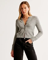 Merino Wool-Blend Slim Crew Cardigan