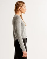 Merino Wool-Blend Slim Crew Cardigan