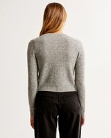 Merino Wool-Blend Slim Crew Cardigan