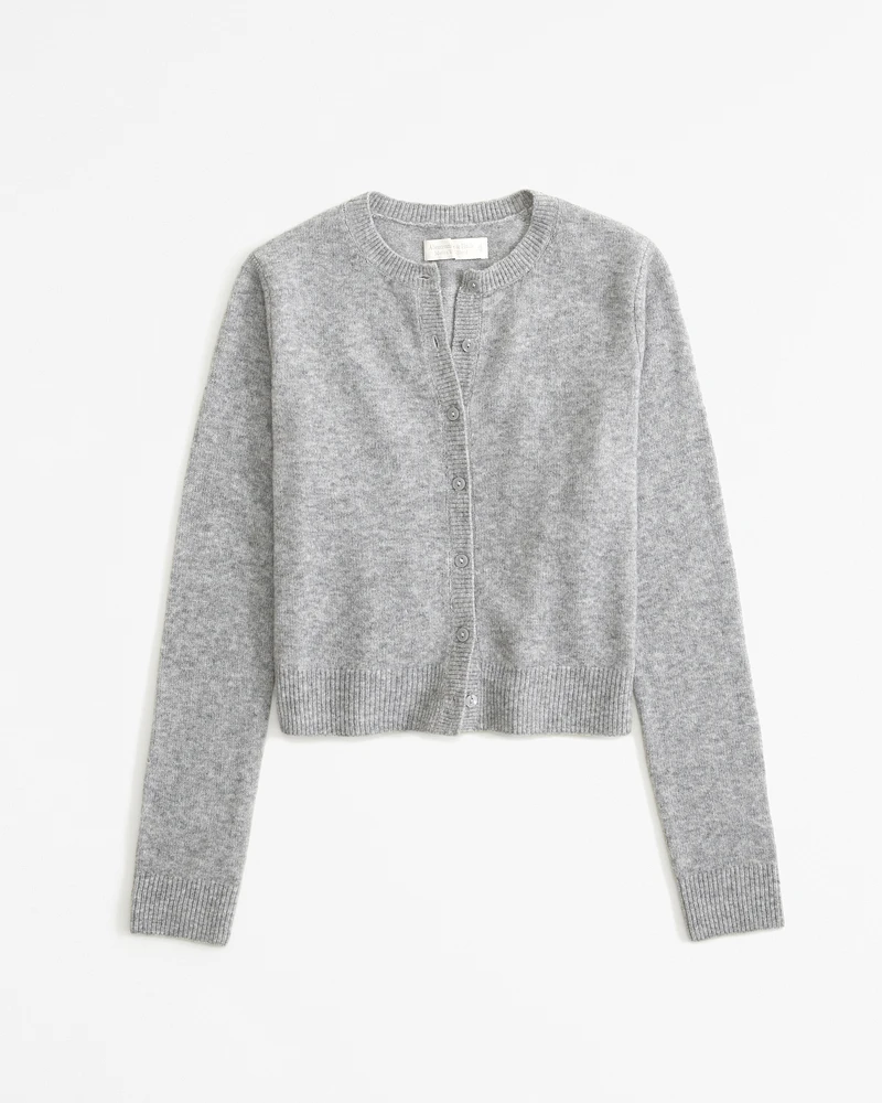 Merino Wool-Blend Slim Crew Cardigan