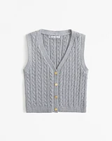 The A&F Mara Cable Button-Up Sweater Vest