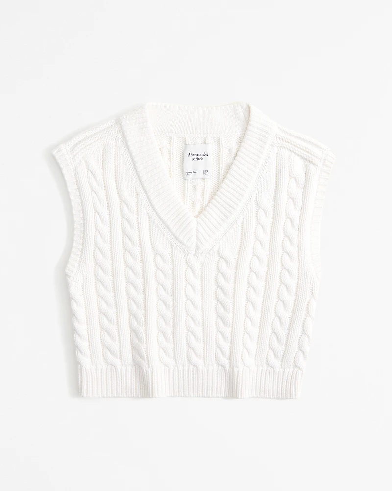 Cable V-Neck Sweater Vest