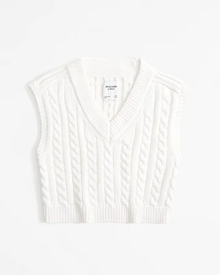 Cable V-Neck Sweater Vest