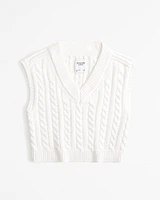 Cable V-Neck Sweater Vest